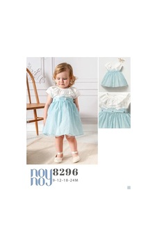 Noy Noy Kız Bebek Abiyeelbise Bandanalı 8289 8296 Mavi Mavi