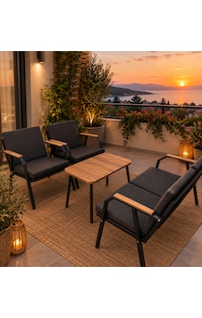 Aylive Mobilya Metal Bahçe Balkon Takımı/ Antrasit Minderli Siyah Metal Balkon Takımı/ Bahçe Mobilyası Statik Boyalı Sehpalı Set Antrasit - Siyah Aylive Mobilya Metal Bahçe Balkon Takımı/ Antrasit Minderli Siyah Metal Balkon Takımı/ Bahçe Mobilyası Statik Boyalı Sehpalı Set Antrasit - Siyah