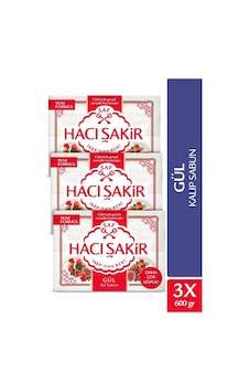 Hacı Şakir Gül Saf Kalıp Sabun 3'lü 4 x 150 G Hacı Şakir Gül Saf Kalıp Sabun 3'lü 4 x 150 G
