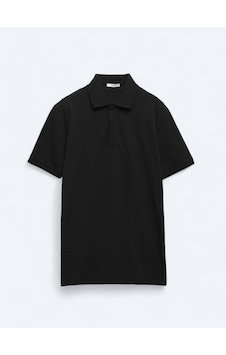 Kip Siyah Düz Polo Yaka %100 Pamuk T-shirt Siyah Kip Siyah Düz Polo Yaka %100 Pamuk T-shirt Siyah