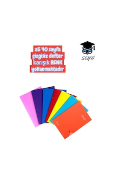 A5 40 Sayfa Çizgisiz Defter Karışık Renk Yollanmaktadır Çok Renkli