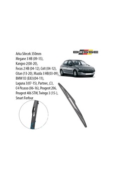 Arka Silecek 35cm Megane 3 Hb 09-15 , Kangoo 2 08-20 Focus 2 Hb 04-12 , Peugeot 206 Arka Silecek 35cm Megane 3 Hb 09-15 , Kangoo 2 08-20 Focus 2 Hb 04-12 , Peugeot 206