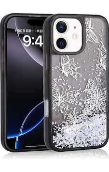 Apple Uyumlu iPad iPhone 12 Kılıf Sıvılı Simli Kelebek Baskılı Şeffaf Arka Yüzey Zore Glis Silikon Kapak Apple Uyumlu iPad iPhone 12 Kılıf Sıvılı Simli Kelebek Baskılı Şeffaf Arka Yüzey Zore Glis Silikon Kapak