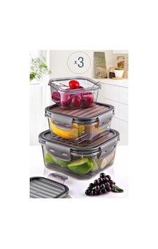 KitchenLife 3'lü Tam Vakumlu Kilitlli Erzak Saklama Kabı Seti -hava Geçirmez 400ml+800ml+1400ml Sızdırmaz KitchenLife 3'lü Tam Vakumlu Kilitlli Erzak Saklama Kabı Seti -hava Geçirmez 400ml+800ml+1400ml Sızdırmaz