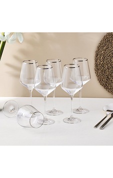 Sandro Moreno Dolce Vita Ayaklı Kadeh 6 Lı 390 Ml Platin Gümüş - Şeffaf Sandro Moreno Dolce Vita Ayaklı Kadeh 6 Lı 390 Ml Platin Gümüş - Şeffaf