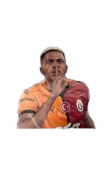 Galatasaray Victor Osimhen Gol Sevinci Büyük Sticker 40x50cm Orijinal Lisanslı Ürün Çok Renkli