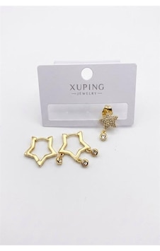 3'lü Xuping Küpe - Altın 6440116 3'lü Xuping Küpe - Altın 6440116