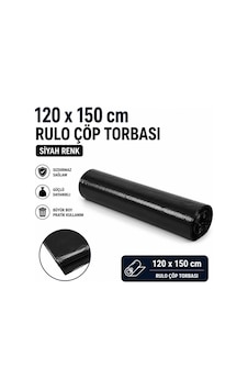 120x150 Cm Siyah Rulo Çöp Torbası Konteyner Tipi Ağır Hizmet Çöp Poşeti 1 Rulo 120x150 Cm Siyah Rulo Çöp Torbası Konteyner Tipi Ağır Hizmet Çöp Poşeti 1 Rulo