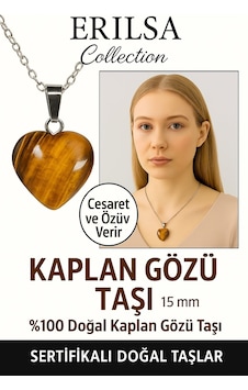 Erilsa Sertifikalı Kalp Model Mini Kaplan Gözü Kolye Cesaret, Odak Ve Çok Renkli Erilsa Sertifikalı Kalp Model Mini Kaplan Gözü Kolye Cesaret, Odak Ve Çok Renkli