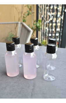 6 Adet 100 Ml Siyah Fliptop Kapaklı Şeffaf Kolonya Şişesi Doldurulabilir Pet Şişe Şampuan Krem Seyahat Boy 6 Adet 100 Ml Siyah Fliptop Kapaklı Şeffaf Kolonya Şişesi Doldurulabilir Pet Şişe Şampuan Krem Seyahat Boy