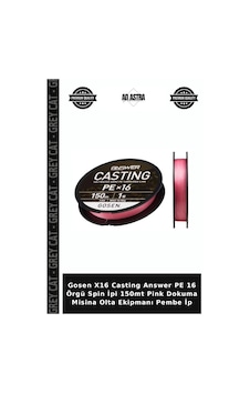 Gosen X16 Casting Answer Pe 16 Örgü Spin İpi 150mt Pink Dokuma Misina Olta Ekipmanı Pembe İp 1.5 PE Gosen X16 Casting Answer Pe 16 Örgü Spin İpi 150mt Pink Dokuma Misina Olta Ekipmanı Pembe İp 1.5 PE