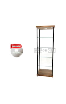 Kurulu Teslimat Camlı Dolap Camlı Vitrin Ceviz 30 x 50 x 175 CM Kurulu Teslimat Camlı Dolap Camlı Vitrin Ceviz 30 x 50 x 175 CM