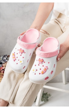N Moda Unisex Deniz Sabo Doktor Hemşire Hastane Confort Sandalet Beyaz - Pembe N Moda Unisex Deniz Sabo Doktor Hemşire Hastane Confort Sandalet Beyaz - Pembe