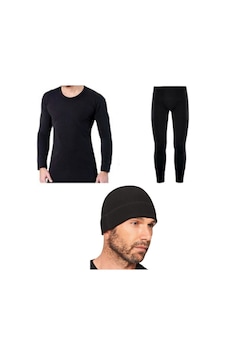 Momslab Askeri Siyah Termal Takım Polar Eldiven / Polar Boyunluk / Bere -20 +20 Derece Termal Koruyuculuk Karışık
