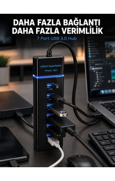 Mey İthalat 7 Port Usb 3.0 Hub 5gbps Süper Hızlı Usb Çoklayıcı Diğer Mey İthalat 7 Port Usb 3.0 Hub 5gbps Süper Hızlı Usb Çoklayıcı Diğer