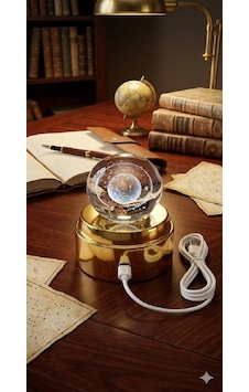Mobgift 360 Derece Dönen Sarı Led Işıklı Gold Standlı Usb'li Kristal Satürn Cam Küre Çok Renkli Mobgift 360 Derece Dönen Sarı Led Işıklı Gold Standlı Usb'li Kristal Satürn Cam Küre Çok Renkli