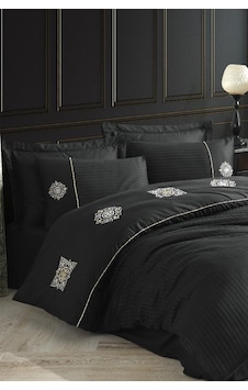 Elegant Nakışlı Pamuk Saten Çift Kişilik Nev Takımı Zeugma Siyah Çok Renkli Elegant Nakışlı Pamuk Saten Çift Kişilik Nev Takımı Zeugma Siyah Çok Renkli