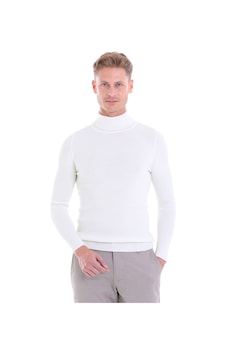 HATEMOĞLU Ekru Regular Fit Düz Balıkçı Yaka Klasik Yün Triko Kaz Ekru HATEMOĞLU Ekru Regular Fit Düz Balıkçı Yaka Klasik Yün Triko Kaz Ekru