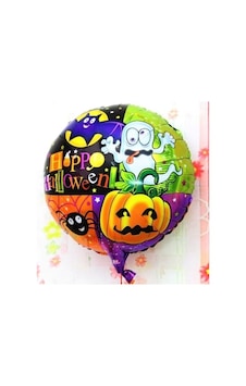 Halloween Örümcekli Kabaklı Folyo Balon 18 İnç Çok Renkli