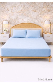 More Home Çift Kişilik Lastikli Çarşaf Yastıksız Mavi More Home Çift Kişilik Lastikli Çarşaf Yastıksız Mavi