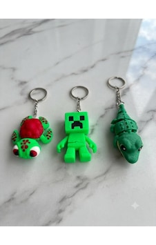3'lü Set Eklemeli Hareketli 3d Tasarım Anahtarlık Timsah, Piksel Blok Figür Ve Kaplumbağa Yeşil 3'lü Set Eklemeli Hareketli 3d Tasarım Anahtarlık Timsah, Piksel Blok Figür Ve Kaplumbağa Yeşil