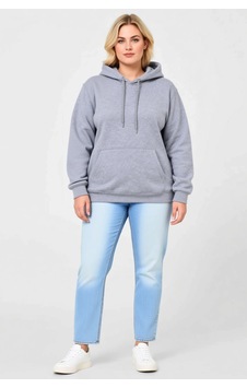 Ersefa Kadın Büyük Beden Sweatshirt Üç İplik İçi Şardonlu Kapüşonlu Kang Gri Ersefa Kadın Büyük Beden Sweatshirt Üç İplik İçi Şardonlu Kapüşonlu Kang Gri