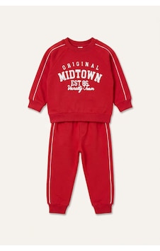Defacto Slogan Baskılı Sweatshirt Eşofman Altı 2li Takım Erkek Bebek H9789a526aurd79 Kırmızı-rd79 Defacto Slogan Baskılı Sweatshirt Eşofman Altı 2li Takım Erkek Bebek H9789a526aurd79 Kırmızı-rd79
