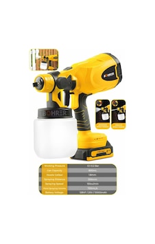 Böhrer Akülü HB0055T 128V Yellow Boya Püskürtme Tabancası, Taşınabilir Oto Mobilya Çelik Kaplama Makinesi Böhrer Akülü HB0055T 128V Yellow Boya Püskürtme Tabancası, Taşınabilir Oto Mobilya Çelik Kaplama Makinesi
