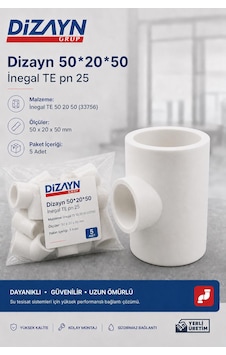 Dizayn Pprc İnegal Te 50 20 50 5 Adet Pn25 Temiz Su Tesisat Ek Parçası Dizayn Pprc İnegal Te 50 20 50 5 Adet Pn25 Temiz Su Tesisat Ek Parçası