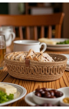 Kaan Home El Dokuma Oval Jüt Ekmek Sepeti Bej Kaan Home El Dokuma Oval Jüt Ekmek Sepeti Bej