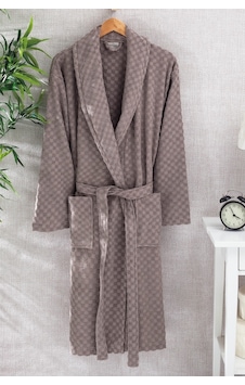 %100 Pamuk Plaid Desen Bej Renk Bornoz Bej %100 Pamuk Plaid Desen Bej Renk Bornoz Bej