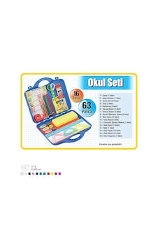 Kapsamlı Okul Seti 16 Çeşit 63 Parça Çantalı Kırtasiye Seti Kapsamlı Okul Seti 16 Çeşit 63 Parça Çantalı Kırtasiye Seti