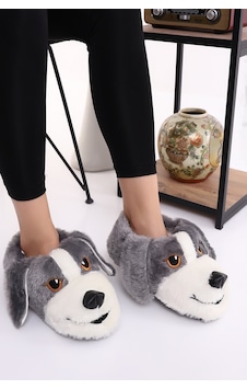 Wordex Hayvanlı H10 Köpekli Kışlık Kadın Erkek Çocuk Panduf Ev Içi Sessiz Taban Panduf Gri Wordex Hayvanlı H10 Köpekli Kışlık Kadın Erkek Çocuk Panduf Ev Içi Sessiz Taban Panduf Gri