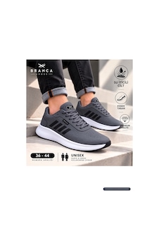 Branca Unisex Kadın Erkek Yarı Ortapedik Günlük Spor Sneaker Yürüyüş Outdoor Ayakkabı Füme - Siyah GRİ Branca Unisex Kadın Erkek Yarı Ortapedik Günlük Spor Sneaker Yürüyüş Outdoor Ayakkabı Füme - Siyah GRİ