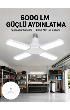 Enerji Tasarruflu Led Ampül 60 Watt 4 Kollu Beyaz Işık Yeni Nesil Çokrenkli