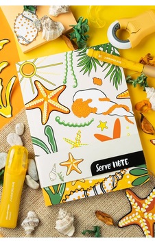 Defter Setı - Desenli Elma Hardal Sarısı Kutuda Defter Setı - Desenli Elma Hardal Sarısı Kutuda