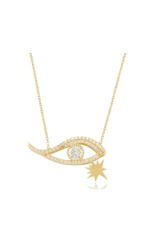 Emılıano Jewellery Silver 925 Ayar Zirkon Taşlı Göz Kolye Gold - Rose Gold - Gümüş Emılıano Jewellery Silver 925 Ayar Zirkon Taşlı Göz Kolye Gold - Rose Gold - Gümüş