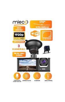 Mieco 1s Wifi / 1920p Fhd / 170 Ultra Geniş Açı / 3 Kameralı