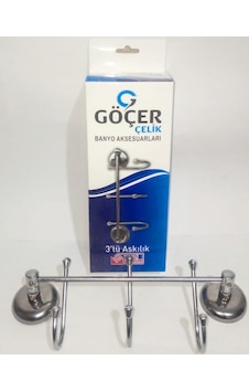 Göçer Çelik 3'Lü Banyo Askısı Krom