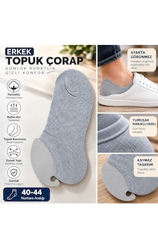 Lumina Erkek Penye Sneaker Topuk Çorap - 9065539652541 Gri Lumina Erkek Penye Sneaker Topuk Çorap - 9065539652541 Gri