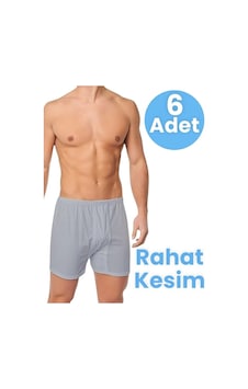 Mood Agenda Erkek Rahat Kesim 6'lı Pamuklu Külot Boxer Gri