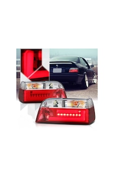 BMW E36 1992-1998 COUPE 2.KAPI KIRMIZI BEYAZ LEDLİ ARKA STOP