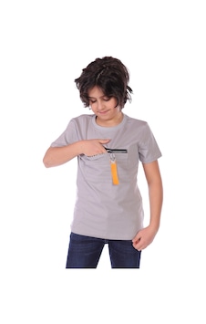 Toontoy Kids Toontoy Erkek Çocuk Önü Süs Fermuarlı Kol Kısmı Arma Detaylı Tişört Gri Toontoy Kids Toontoy Erkek Çocuk Önü Süs Fermuarlı Kol Kısmı Arma Detaylı Tişört Gri