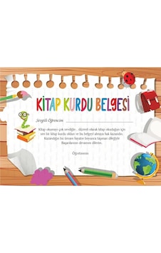 Kitap Kurdu Sertifikası Kalın Karton 10 Adet A4 Ebatında Kitap Kurdu Sertifikası Kalın Karton 10 Adet A4 Ebatında