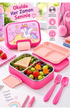Titiz Happii 1030 Ml Çelik Bölmeli Beslenme Kabı Sızdırmaz Silikon Contalı Çatal Kaşık Setli Çok Renkli Titiz Happii 1030 Ml Çelik Bölmeli Beslenme Kabı Sızdırmaz Silikon Contalı Çatal Kaşık Setli Çok Renkli