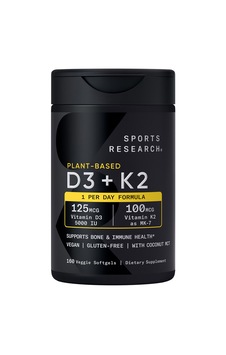 Sports Research D3 /k2 125 Mcg / 100 Mcg 160 Veggie Softgels Usa Menşeii Dmmedicineden Aromasız
