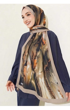 Flora Tekstil Desenli Bambu Kraş Şal Bej Flora Tekstil Desenli Bambu Kraş Şal Bej