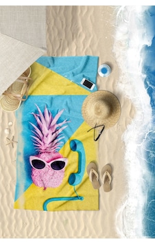 Pineapple Dijital Baskılı 70X150 CM Plaj Havlusu Pineapple Dijital Baskılı 70X150 CM Plaj Havlusu