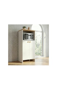 Mikrodalga Fırın Bölmeli Çok Amaçlı Mutfak Dolabı Beyaz / Safir Meşe 137cm Beyaz - 865123326 Beyaz