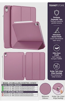 Ipad Air 13" M4 M3 M2 Uyumlu Kılıf Ultra İnce Akıllı Uyku Modlu Standlı Zarif Koruyucu Kapak Kapaklı Kılıf Ipad Air 13" M4 M3 M2 Uyumlu Kılıf Ultra İnce Akıllı Uyku Modlu Standlı Zarif Koruyucu Kapak Kapaklı Kılıf
